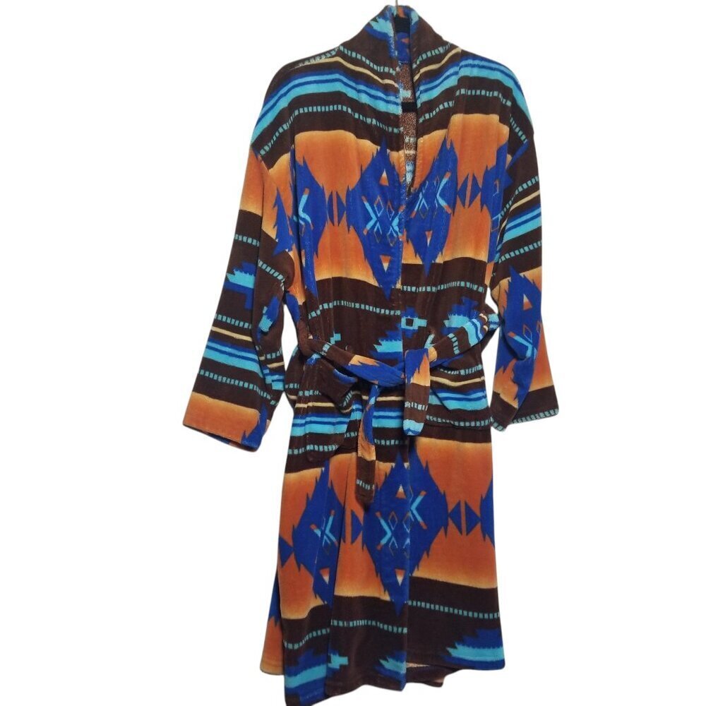 Earth Ragz Los Alamos Women's Southwestern Aztec Navajo Print Robe Sz L/XL